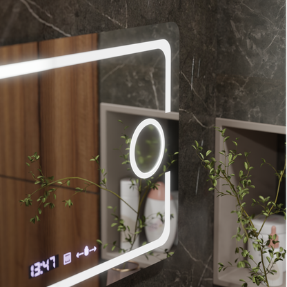 Mirror LED ορθογώνιο 110x75cm Eclat Motionglow Marcello Distamling System & Thermometer of Cosmetics Dimable