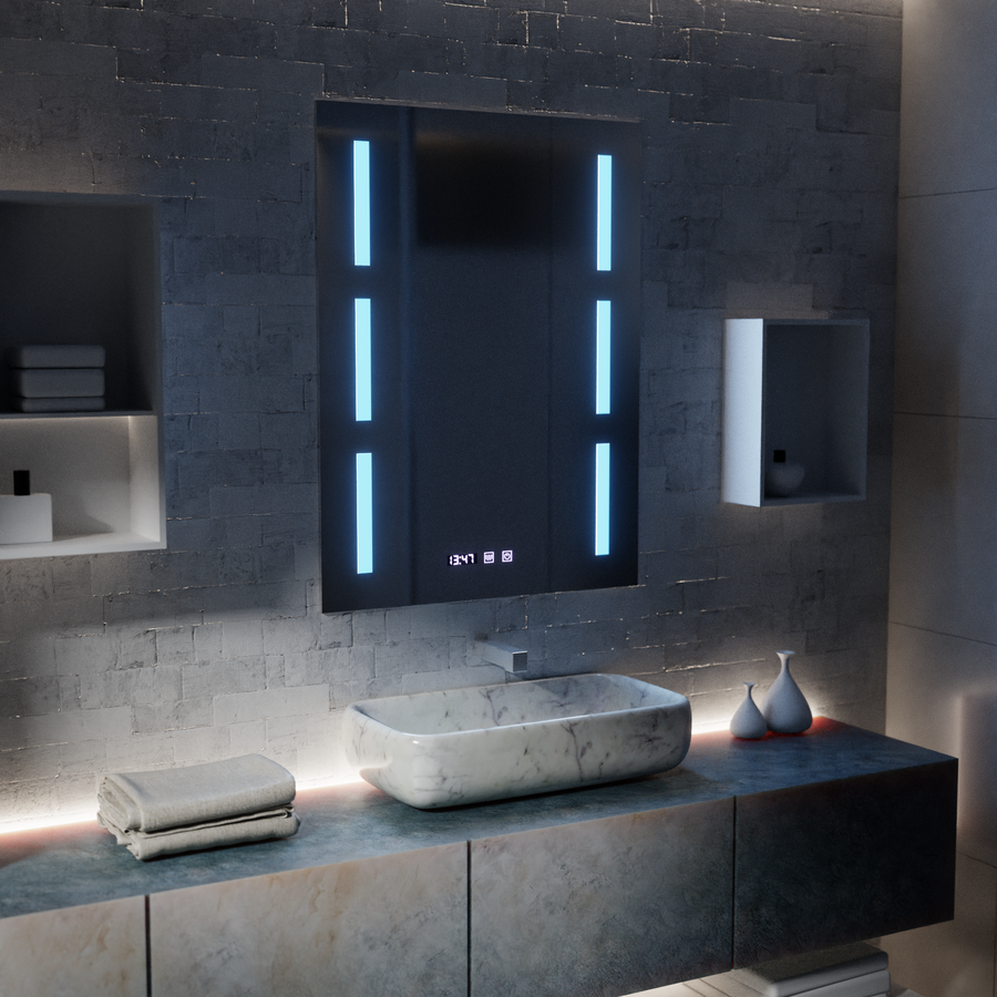 Καθρέφτης LED Touch Erich S86/60X80 Demist System, Ρολόι και Θερμοκρασία 60x80 cm