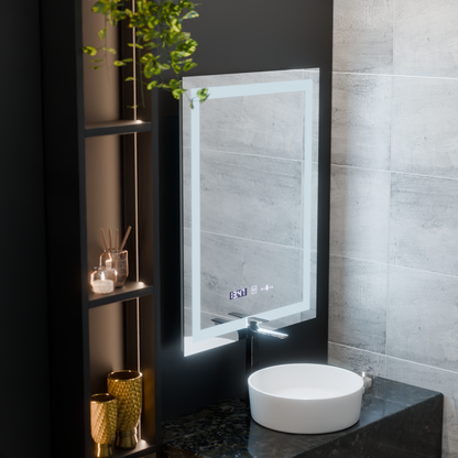 Ορθογώνιο καθρέφτη LED 60x80cm Verite Motionglow Marcellow Dimable Clock System
