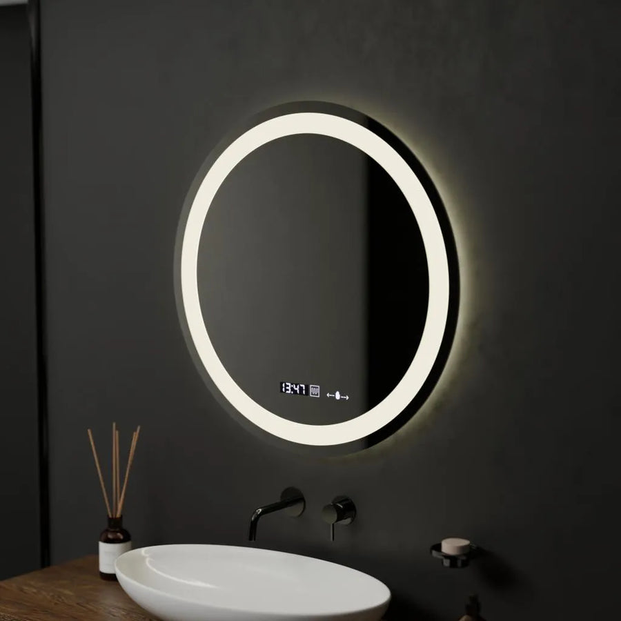 60cm στρογγυλό καθρέφτη Celeste Motionglow Marcello Dimable Clock Defrition System