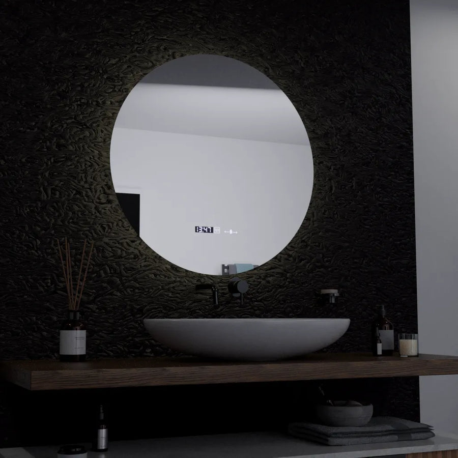 60cm στρογγυλό καθρέφτη Serenite Motionglow Marcellow Dimable Clock Disrosting System