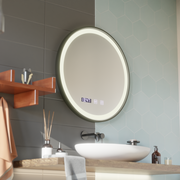 LED Touch Otto Mirror System, ρολόι και θερμοκρασία 80 cm Black Brudged Frame