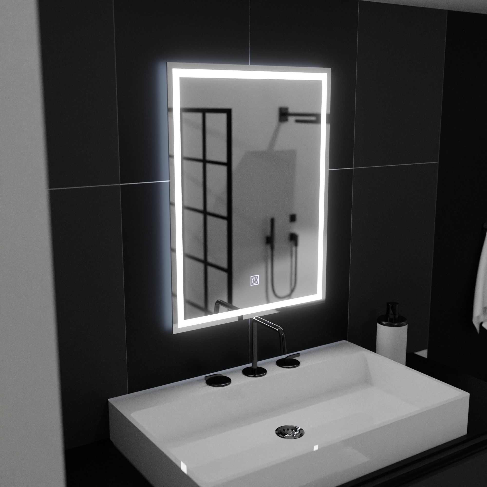Mirror LED ορθογώνιο πλαίσιο 50x70cm Basic Touch