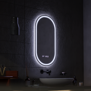 LED Touch Wilhelm Mirror System, ρολόι και θερμοκρασία 50x80 cm