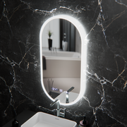 Οβάλ καθρέφτης LED, 50x100cm, Lucia Sensor Marcello, Σύστημα Demister, Ρολόι & Θερμόμετρο, Dimmable