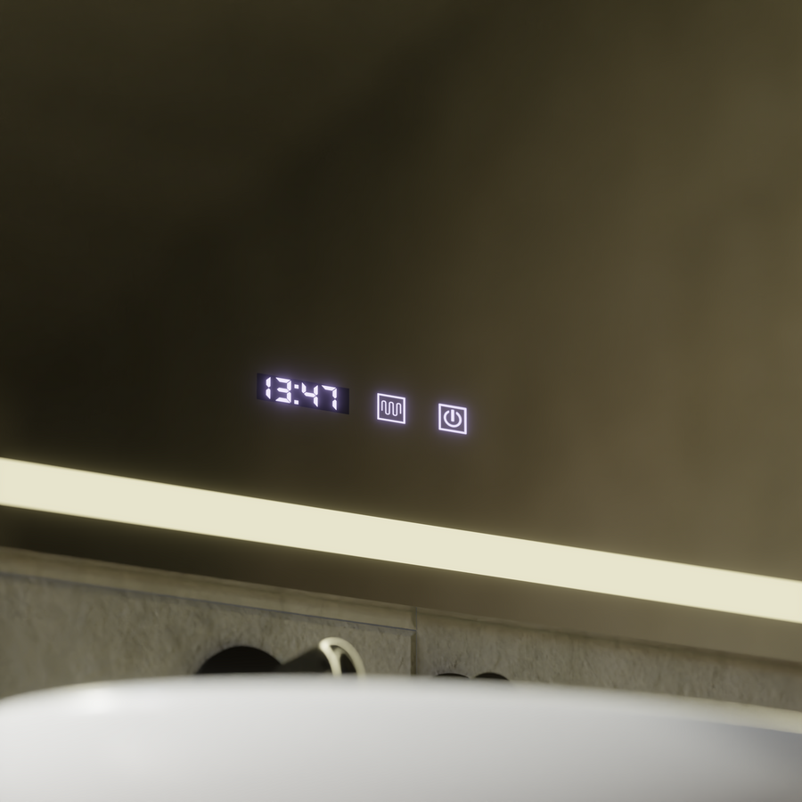 LED Touch Werner Mirror System, ρολόι και θερμοκρασία 80x60 cm