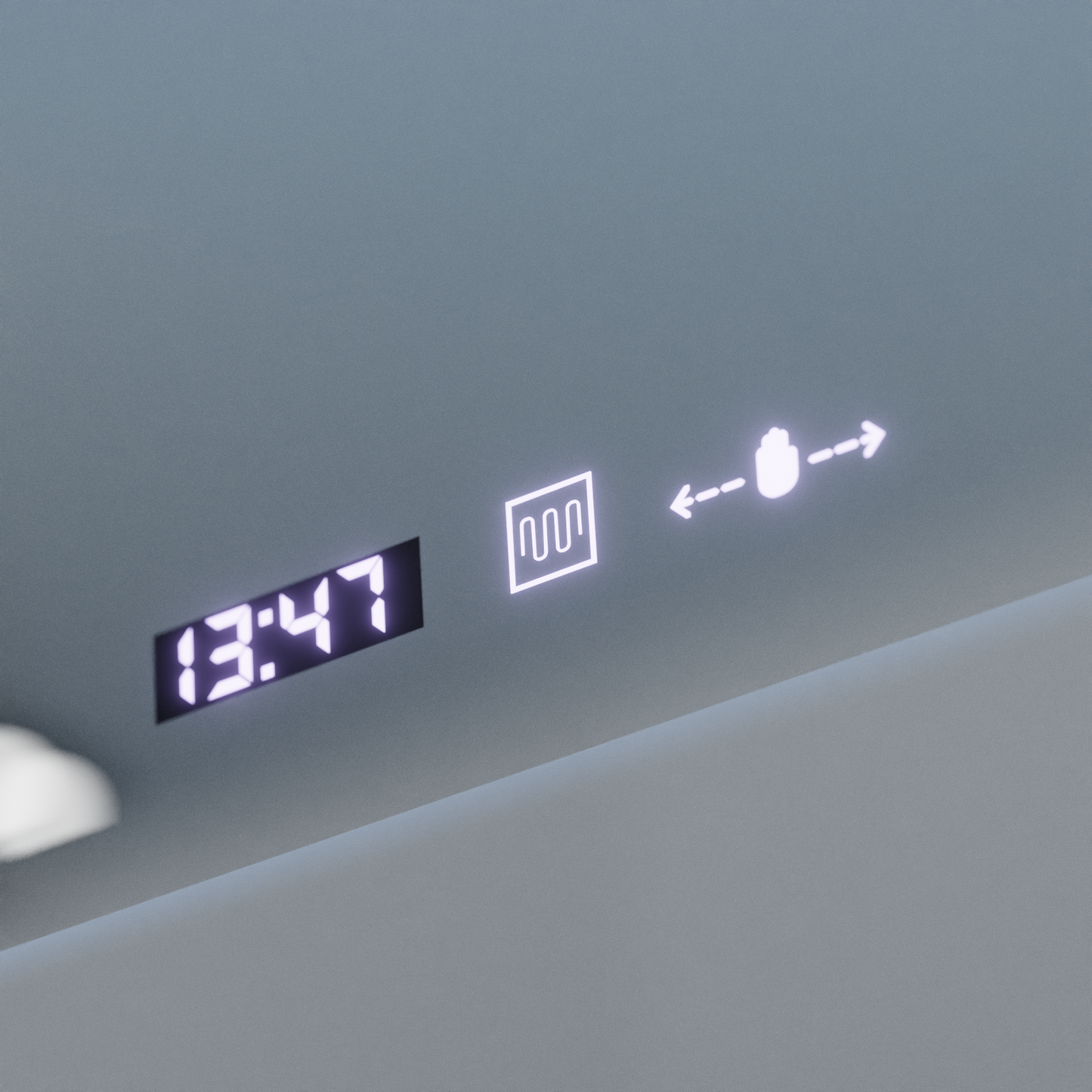 Mirror LED ορθογώνιο 120x80cm specchio motionglow marcello Σύστημα πρόβλεψης ρολογιού & Dimable Thermometer
