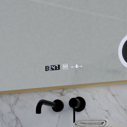 LED Mirror Sensor Motionglow Francesca 80x60 CM Cold Light/Cold/Neutra Dimable System Ρολόι Μάρκα Marcello Funghhi Συλλογή