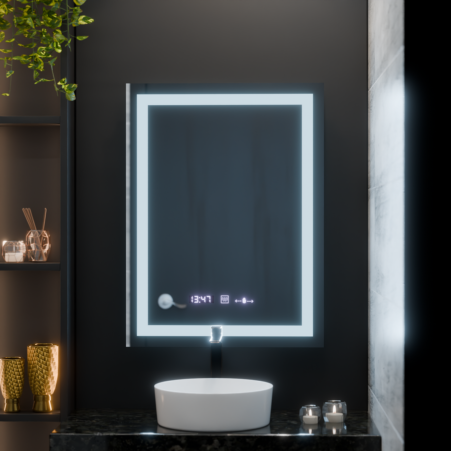 Ορθογώνιο καθρέφτη LED 60x80cm Verite Motionglow Marcellow Dimable Clock System