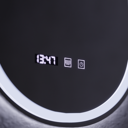 LED Touch Wilhelm Mirror System, ρολόι και θερμοκρασία 50x80 cm
