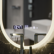 Οβάλ καθρέφτης LED, 50x80cm, Lucia Sensor Marcello, Σύστημα Demister, Ρολόι & Θερμόμετρο, Ρυθμιζόμενο