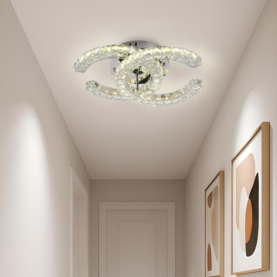 Lulus LED Crystal με τηλεχειριστήριο Shia 27W Dimable Silver