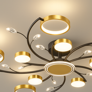 KARINA LED Πολυέλαιος με Τηλεχειριστήριο, 68W, 10 Στοιχεία, Θερμό/Ψυχρό/Ουδέτερο φως, Ρυθμιζόμενο, Χρυσό