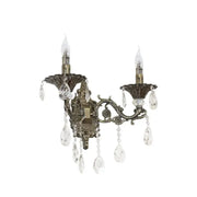 Εφαρμόστε το Royal Sanssoci Wall, 2*E14, Metal and Crystal, Antique Bronze