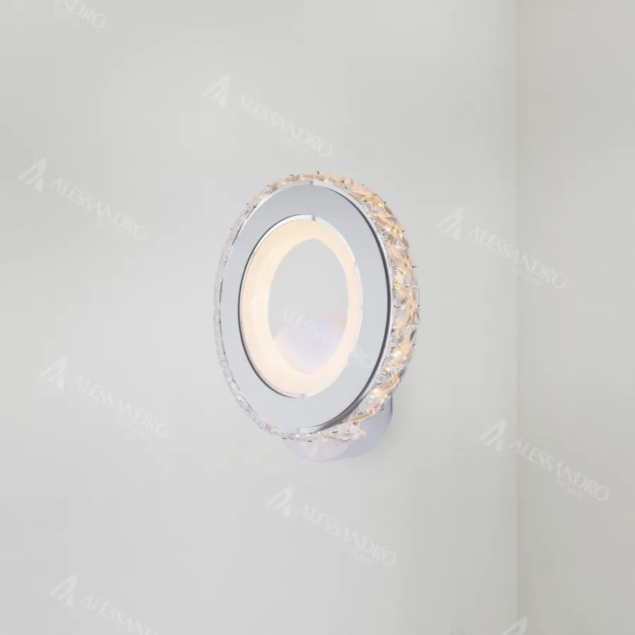 Εφαρμόστε LED Borandis 20W, White με χρώμιο, ακρυλικό και κρύσταλλο, κρύο/ζεστό/ουδέτερο φως