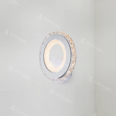 Φωτιστικό τοίχου Borandis LED 16W, Λευκό με Χρώμιο, Ακρυλικό και Κρύσταλλο, Κρύο/Ζεστό/Ουδέτερο φως