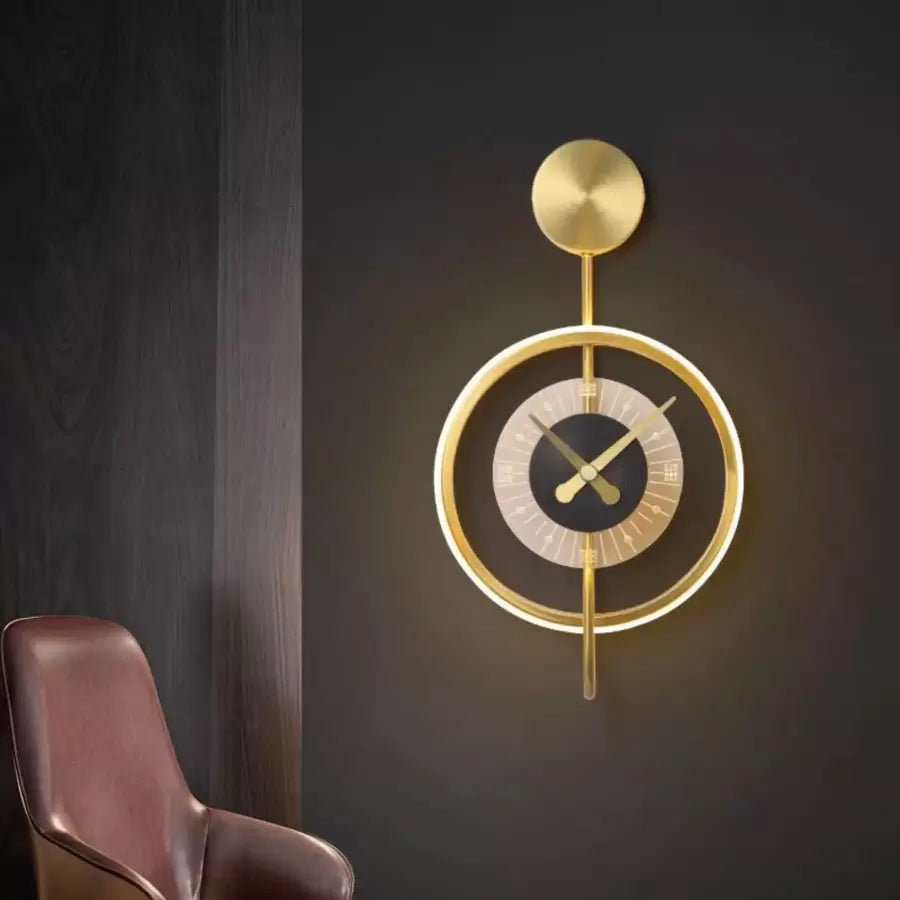 Εφαρμόστε LED Bridger 18W Ολοκληρωμένο μαύρο χρυσό ρολόι