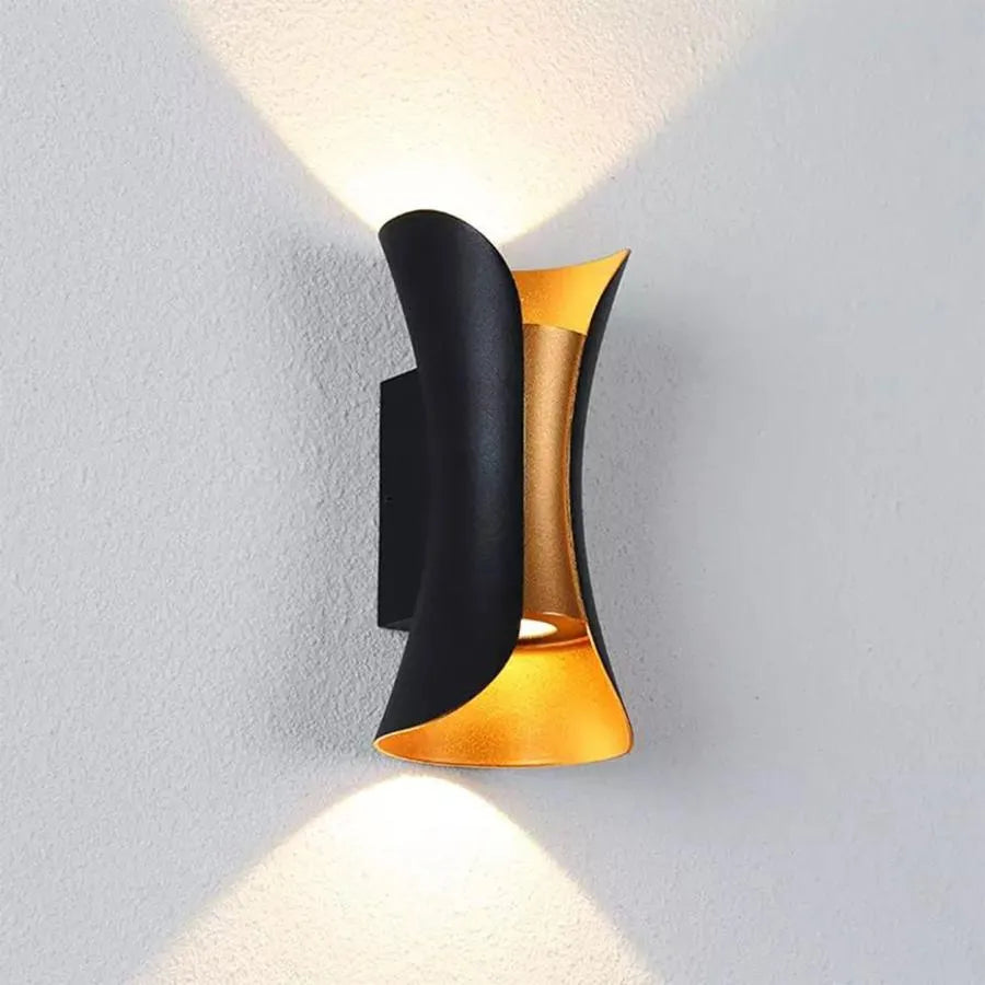 Εφαρμόστε εξωτερικό LED Pauline, 10W, Metal, Black and Gold