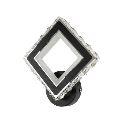 Εφαρμόστε Terrano LED με κρυστάλλους, τετράγωνο, 24W, κρύο/ζεστό/ουδέτερο φως, μαύρο & ανοξείδωτο
