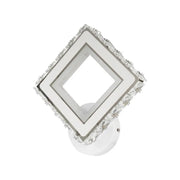 Εφαρμόστε Terrano LED με κρυστάλλους, τετράγωνο, 24W, κρύο/ζεστό/ουδέτερο φως, λευκό και ανοξείδωτο