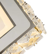 Εφαρμόστε Terrano LED με κρυστάλλους, τετράγωνο, 24W, κρύο/ζεστό/ουδέτερο φως, λευκό και ανοξείδωτο