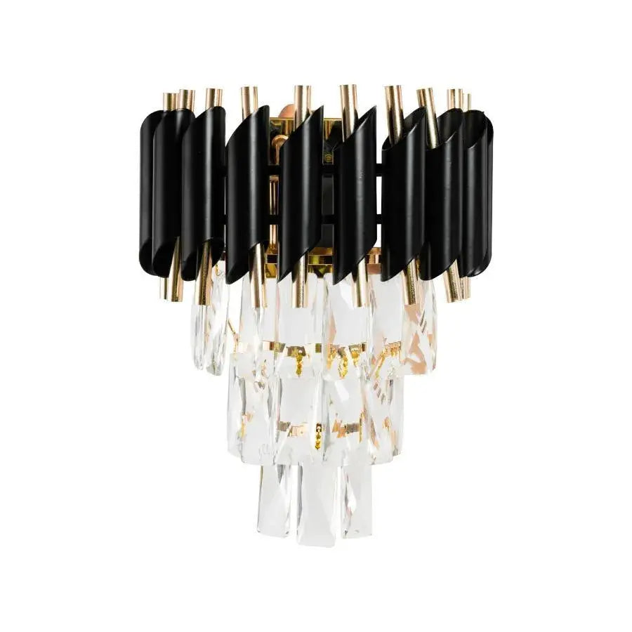 Εφαρμόστε Mughi, 2*E14, Metal and Crystal, Black and Gold