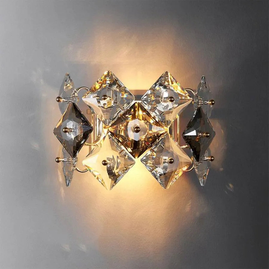 Εφαρμόστε Zarina 2*E14, Metal and Crystal, Golden