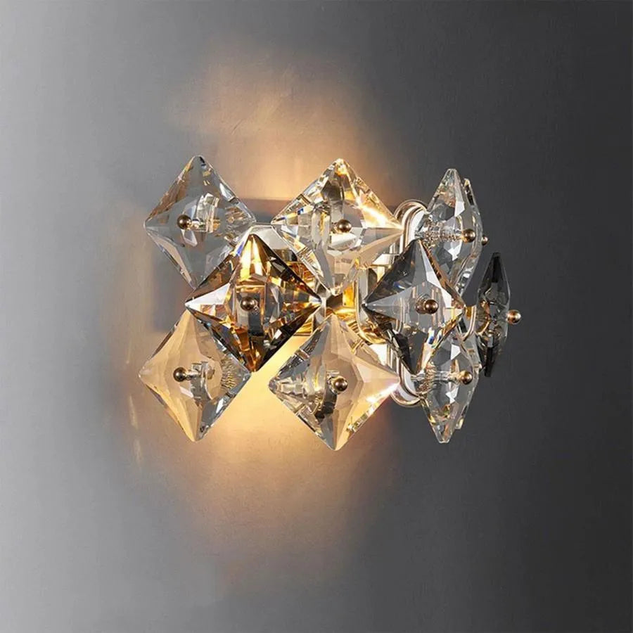Εφαρμόστε Zarina 2*E14, Metal and Crystal, Golden