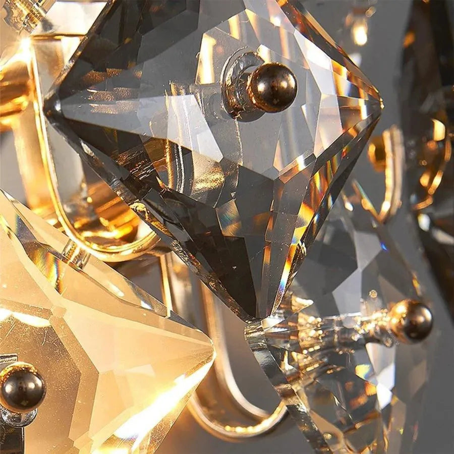 Εφαρμόστε Zarina 2*E14, Metal and Crystal, Golden