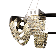 LED Crystal Chandelier 40W, CC370/800CH, Διάμετρος 80cm, Γυαλιστερό χρώμιο, Ρυθμιζόμενο ύψος, Θερμό Ουδέτερο Ψυχρό Φως 3000K/4000K/6000K, Μέταλλο και Κρύσταλλο