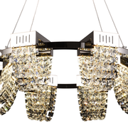LED Crystal Chandelier 40W, CC370/800CH, Διάμετρος 80cm, Γυαλιστερό χρώμιο, Ρυθμιζόμενο ύψος, Θερμό Ουδέτερο Ψυχρό Φως 3000K/4000K/6000K, Μέταλλο και Κρύσταλλο