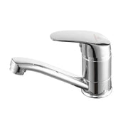 Μπαταρία Washbasin, σωλήνας περιστροφής, μήκος 18 εκατοστών, κεραμική κασέτα, χρώμιο, σύνδεση περιλαμβάνεται
