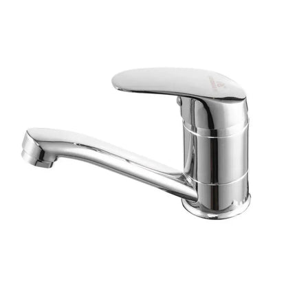 Μπαταρία Washbasin, σωλήνας περιστροφής, μήκος 18 εκατοστών, κεραμική κασέτα, χρώμιο, σύνδεση περιλαμβάνεται