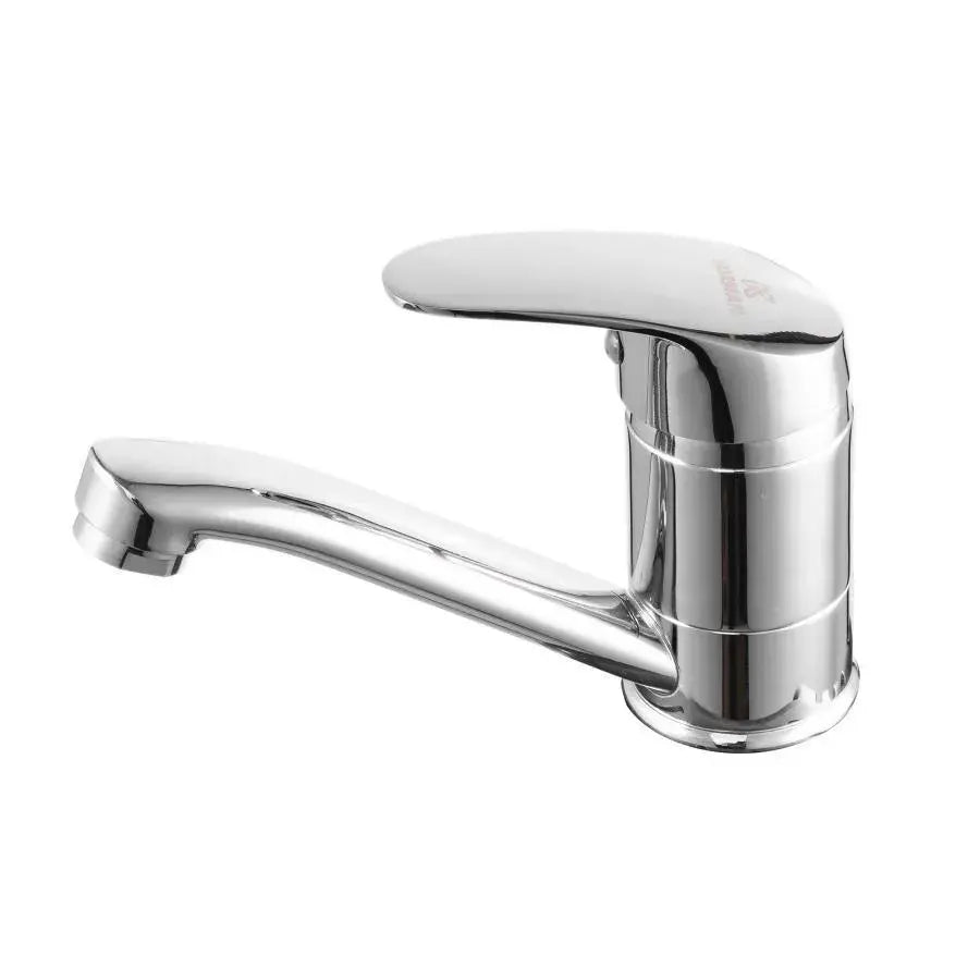 Μπαταρία Washbasin, σωλήνας περιστροφής, μήκος 18 εκατοστών, κεραμική κασέτα, χρώμιο, σύνδεση περιλαμβάνεται