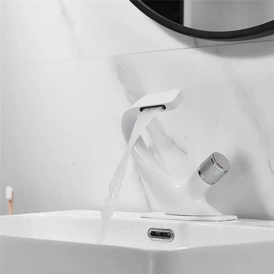 Μπαταρία Washbasin, υγιεινό ορείχαλκο, λευκό, OD/2058