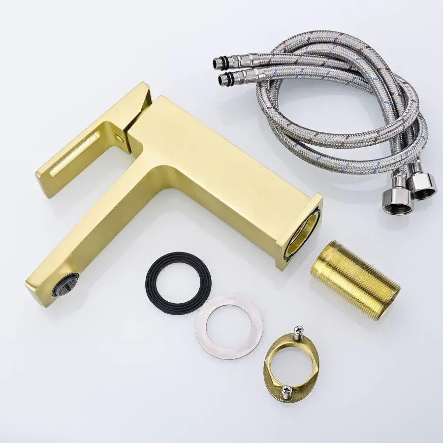 Battery Washbasin Monochander Cartridge Ceramic Alama Aurer Satin Fittings and Fixing Kit Περιλάμβανε 9807D