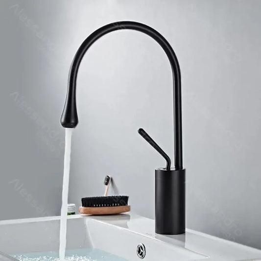 Μπαταρία Washbasin, υγειονομικό ορείχαλκο, μαύρο, wzy/327/b