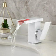 Washbasin της μπαταρίας, λευκό, φως RGB, αλλαγή χρώματος ανάλογα με τη θερμοκρασία του νερού, OD3011