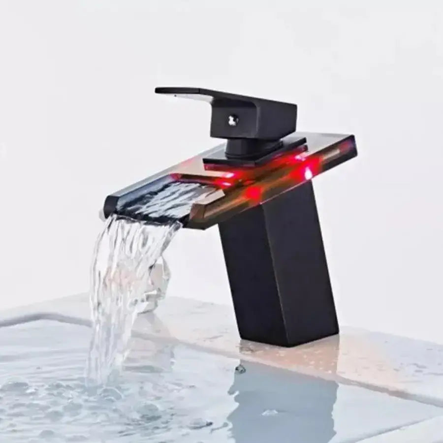Washbasin της μπαταρίας, κράμα και γυαλί, μαύρο, OD3007