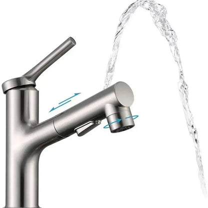 Μπαταρία Washbasin με εκχυλίσιμο ντους, υγειονομικό ορείχαλκο, Chrome, 9337