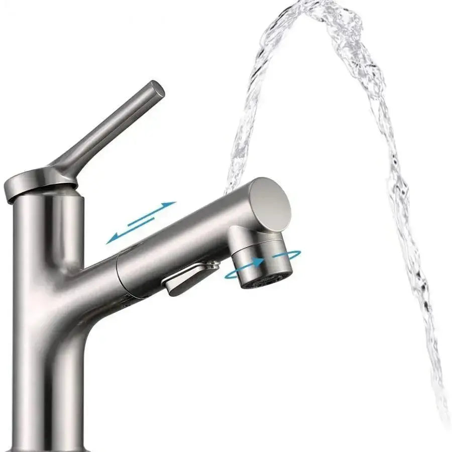 Μπαταρία Washbasin με εκχυλίσιμο ντους, υγειονομικό ορείχαλκο, Chrome, 9337