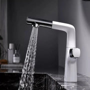Washbasin της μπαταρίας με εκχυλίσιμο ντους, υγιεινό ορείχαλκο, χρώμιο και λευκό, MP016B/C