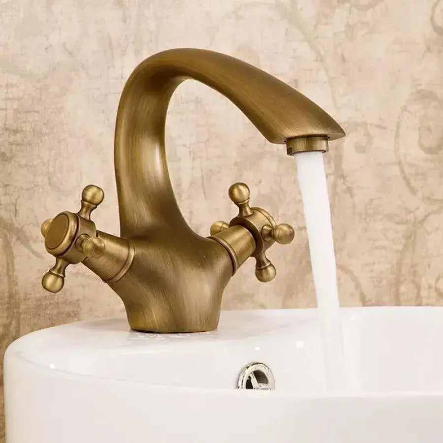 Washbasin μπαταριών με λαιμό, υγειονομικό ορείχαλκο, χρυσό, OD/2045
