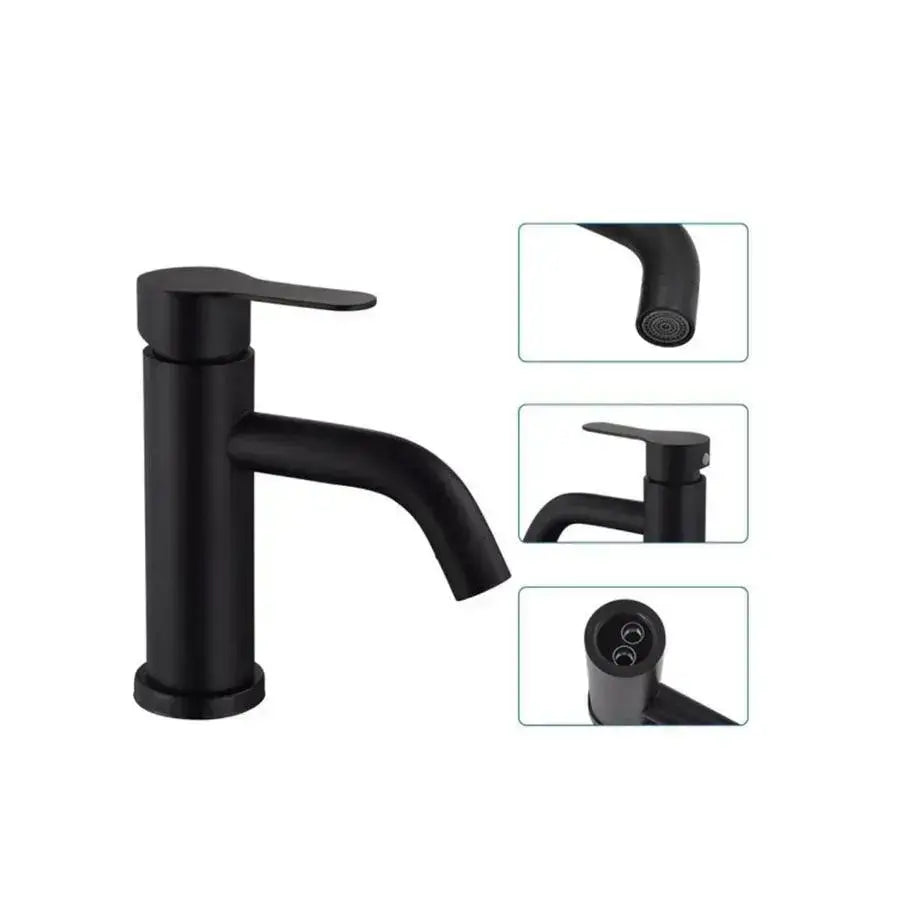 Μπαταρία Washbasin, ανοξείδωτο χάλυβα 304, μαύρο, HS/LY007