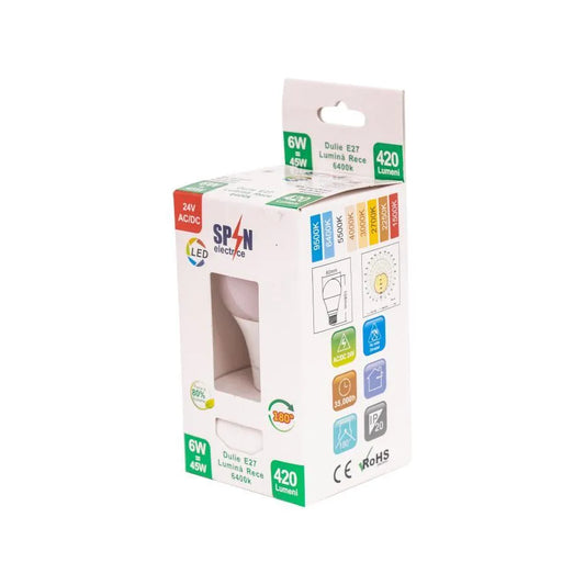 LED LED Bulb E27, 6W, 6400K