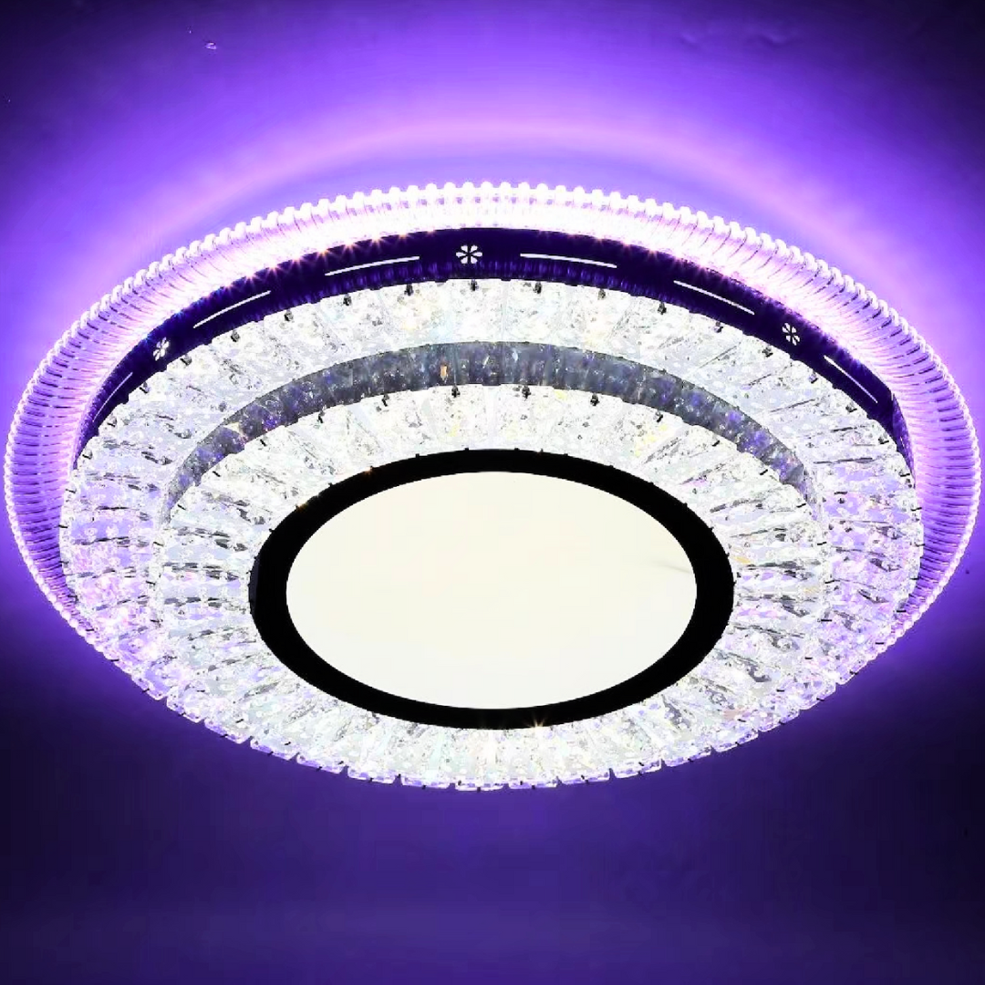 LED πολυέλαιος με τηλεχειριστήριο Miralux Krysola, 96W, Cold/Hot/RGB Light, Black, Black