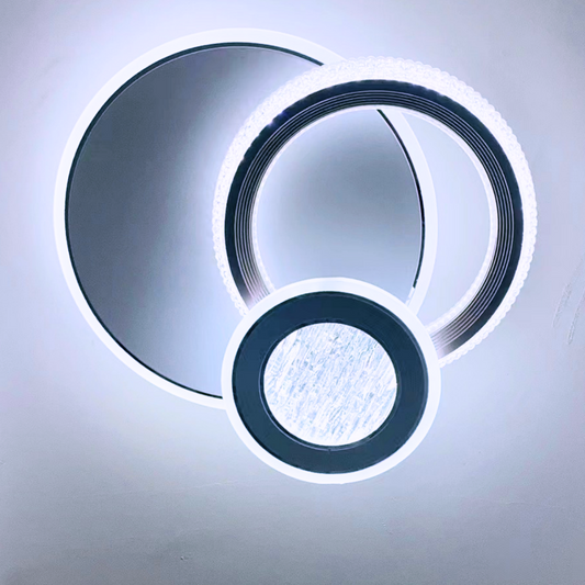 LED LED Fractalum Rondo, 36W, 3 κύκλοι, κρύο/ζεστό/ουδέτερο φως, μαύρο
