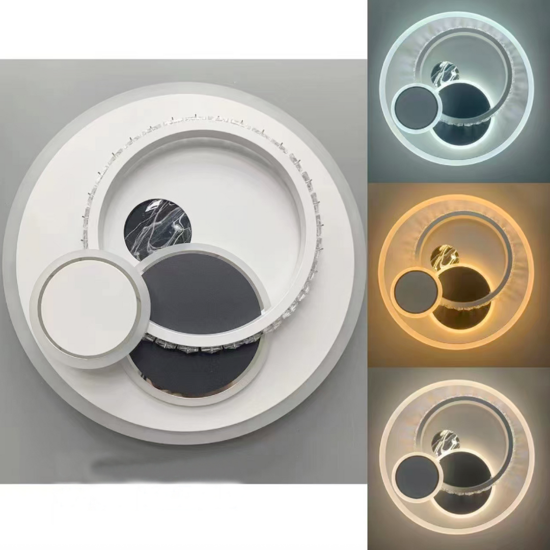 LED LED Heliox, 43W, 4 κύκλοι, κρύο/ζεστό/ουδέτερο φως, μαύρο
