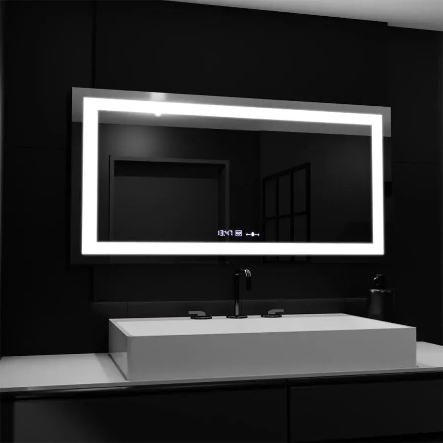 Mirror LED ορθογώνιο 160x80cm Verite Motionglow Marcello Σύστημα πρόβλεψης ρολογιού και θερμόμετρο Dimable