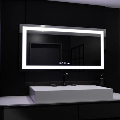 Mirror LED ορθογώνιο 160x80cm Verite Motionglow Marcello Σύστημα πρόβλεψης ρολογιού και θερμόμετρο Dimable